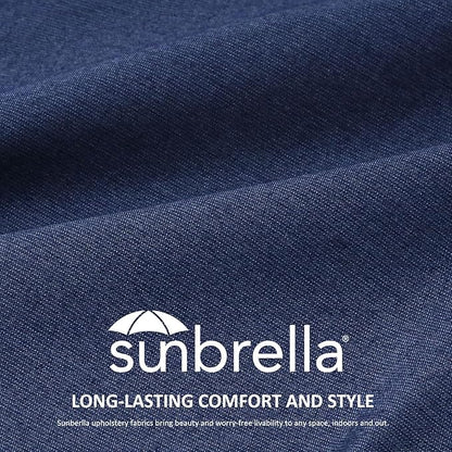 Outdoor Sunbrella Decorative Throw Pillow Covers Only, Pack of 4, 17"x17" & 20"x12" Water Repellent Replacement Lumbar Pillow Case for Patio, Couch, Sofa and Patio Furniture, Specrtum Indigo