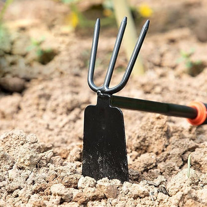 Garden Tool Set (Garden Tool Set, 4 Pieces, Gardening Tool Kit Including 2 Shovels, Rakes, Cultivators, and Transplanting Tools, Rust-Resistant Iron Tools, Rubber Grip Handles (4))