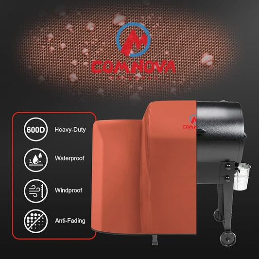 Comnova Grill Cover for Traeger - 600D Waterproof Heavy Duty, Pellet BBQ Cover for Traeger 20 Series, Junior, Tailgater and Recteq 340 Grill