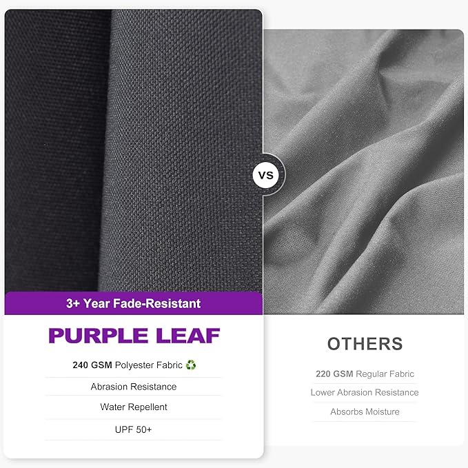 PURPLE LEAF 9.8' X 9.8' Left-right Tilting Patio Umbrella Outdoor Cantilever Swivel Square Umbrella Aluminum Offset Umbrella with 360-degree Rotation for Garden Deck Pool Patio Grey