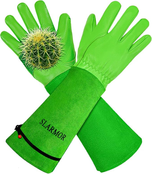 Long Gardening-Gloves Women/Men-Thorn proof Rose Pruning Heavy Duty Gauntlet-XL