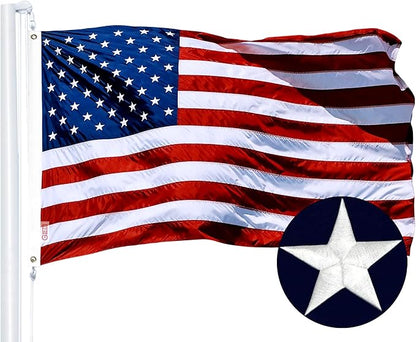 G128 Combo Pack: USA American Flag 3x5 Ft Embroidered Stars & Texas TX State Flag 3x5 Ft Embroidered | US and Texas Flags 3x5 Heavy Duty Outdoor