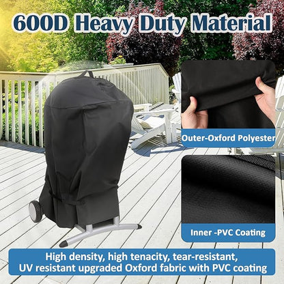Cover for CHARBROIL Patio Bistro Without Side Shelves, 600D Waterpoorf Windproof All Weather Resistant Covers for Gas/Electric Patio Bistro with Handle & Straps, Replacement for CHARBROIL Grill Cover