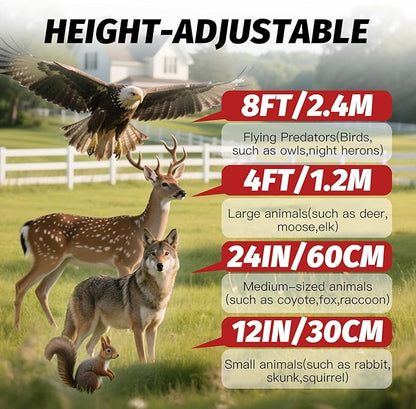 4 Pack Coyote Deterrent Devices, Solar Powered Raccoon Repellent Outdoor Devices Used to Deter Racoon Coyote Fox Skunk Deer Protect Your Chicken Coop and Property with Predator Control Lights