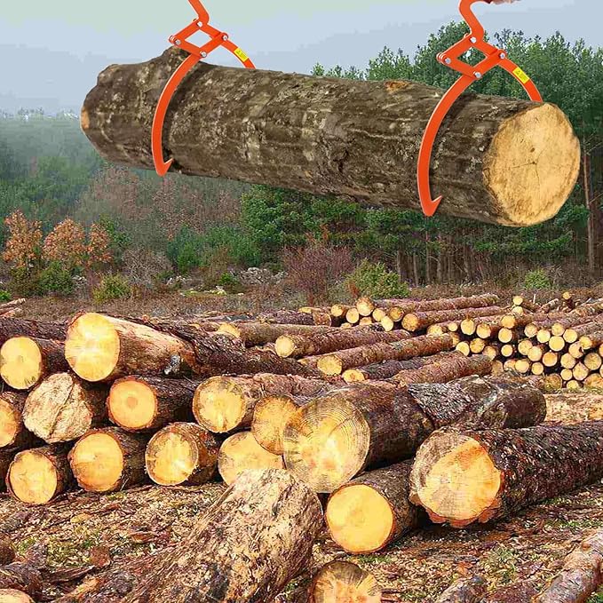 13 Inch Orange Log Tongs, Claw Skidding Tong Logging Skidding Tongs with Non Slip Grip, Log Lifting Tools for Handling, Dragging & Carrying Tool