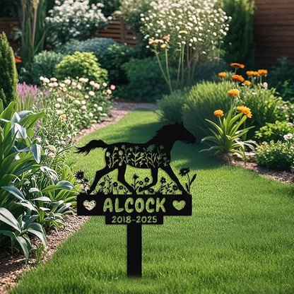 Personalized Horse Memorial Stake,Pet Plaque for Horse Lover,Metal Horse Grave Marker,Remembrance Stake,Outdoor Garden Yard Sign Horse 10inch