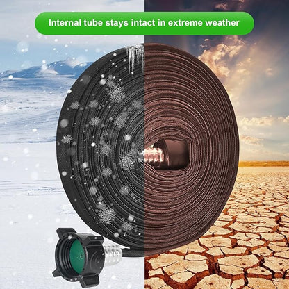 Flat Soaker Hose 20FT for Efficient Watering Tree - Durable Double Layer Design for Gardens, Lawns, and Vegetable Fields (20FT)