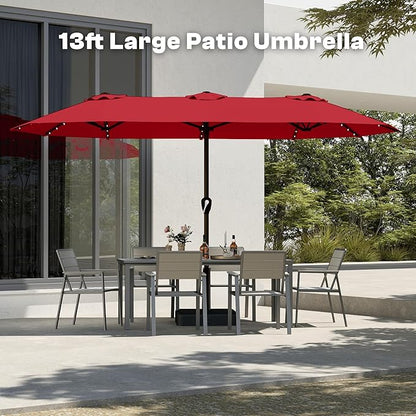 13FT Double Sided Patio Umbrella with LED Lighted