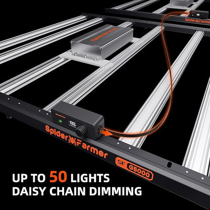 Spider Farmer G5000 Cost-Effective LED Grow Lights 480W, 4X4ft Grow Tent Light, Full Spectrum Dimmable Bar Style Led Growing Lamp for Indoor Plants, 2025 Upgraded App Remote Control