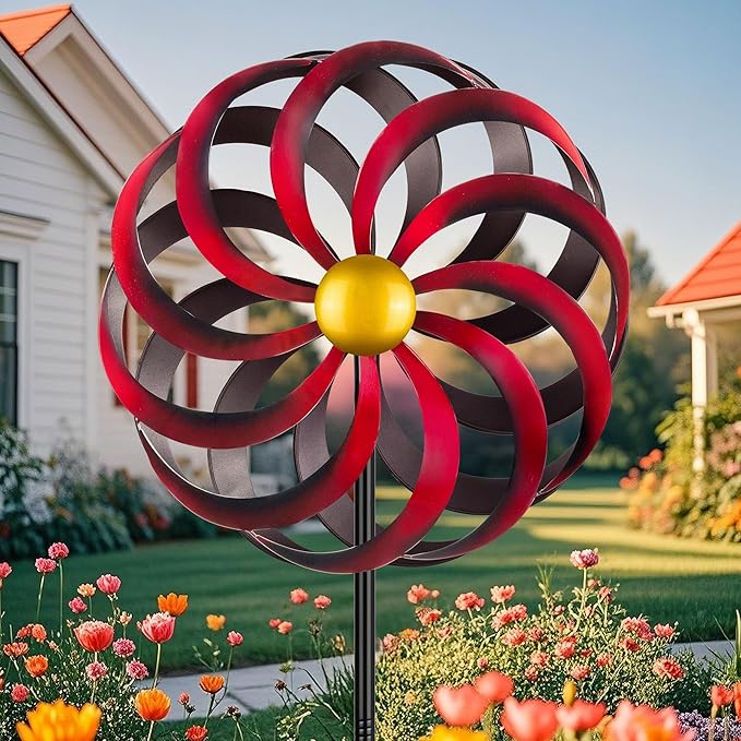 Wind Spinners Outdoor Yard Decorations, 16 Inches Wind Sculpture Metal Garden Art, Windmills for Yard Gardening Gifts for Women Mom Backyard, Patio, Garden Decor