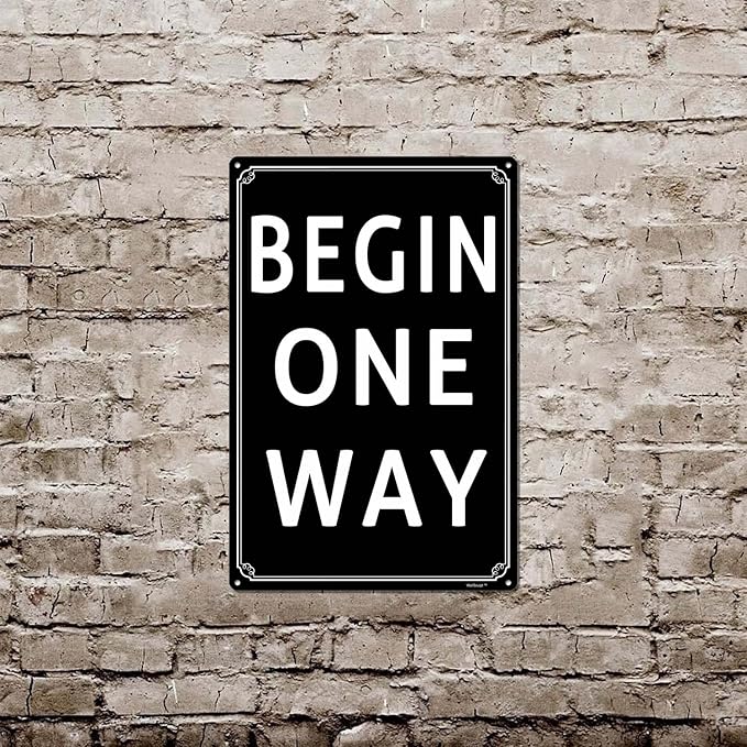 12x16" Begin One Way Parking Lot Sign - High-Intensity Grade Aluminum, Weatherproof & Fade-Resistant, Ideal for Outdoor & Indoor Use - Curbside Sign