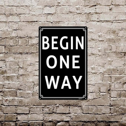8x12" Begin One Way Parking Lot Sign - High-Intensity Grade Aluminum, Weatherproof & Fade-Resistant, Ideal for Outdoor & Indoor Use - Curbside Sign