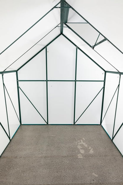 Favfurish 6x8FT Polycarbonate Walk-in Greenhouses, Heavy Duty Hobby Green House, Storage Shed with Sliding Doors & Adjustable Roof Vent, Aluminum Sunroom Hot House for Outdoor Garden Backyard