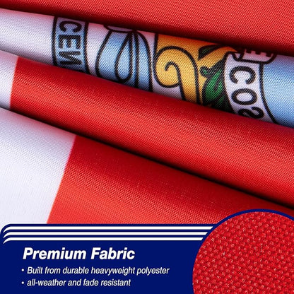 Costa Rica Flag 3x5 ft Outdoor, Double Sided 3 Ply Heavy Duty Costa Rican National Country Flag, 100% Quality Polyester Costa Rica Banner with Brass Grommets 4 Rows Stitches