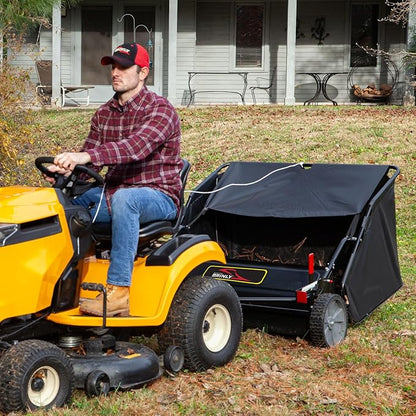 Brinly 42" Tow-Behind Lawn Sweeper in Hammered Finish with High-Velocity Brushes