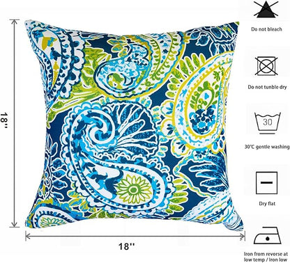 Outdoor Throw Pillows - Decorative Pillows with Insert Included Set of 2 Outdoor Pillows for Patio Furniture 18x18 Inch