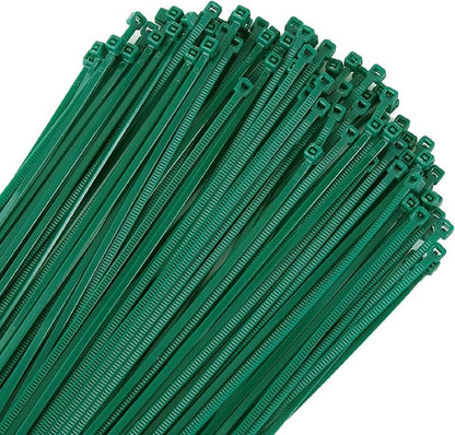 10 inch 3mm Dark Green Nylon Garden Cable Zip Ties Self Locking Cable Ties Twist Ties, Multi-Purpose Cable Tie(100 Pcs)