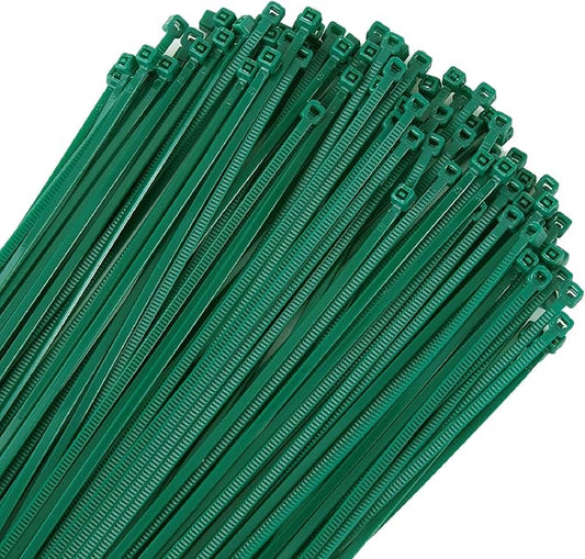 10 inch 3mm Dark Green Nylon Garden Cable Zip Ties Self Locking Cable Ties Twist Ties, Multi-Purpose Cable Tie(100 Pcs)
