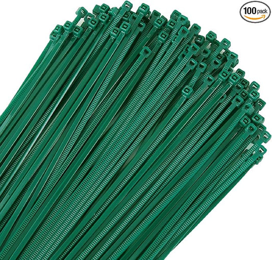 4 inch 3mm Dark Green Nylon Garden Cable Zip Ties Self Locking Cable Ties Twist Ties, Multi-Purpose Cable Tie(100 Pcs)
