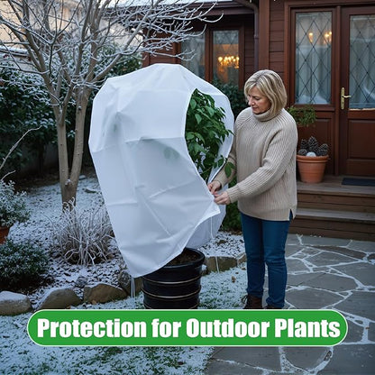 2-Pack Plant Covers Freeze Protection, Winter Frost Cloth with Zipper & Drawstring - 47.24''W x 70.87''H White Frost Blankets for Outdoor Garden Plants and Trees