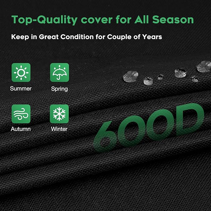 Heavy-Duty 600D Grill Cover fit for Kamado Joe 24-inch Big Joe Series I II III and Other Round 24-inch Charcoal Grill with Similar Sizes, 38" Dia x 55" H