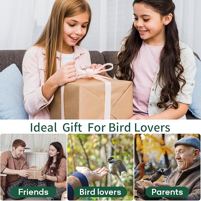 Smart Bird Feeder with Camera,Solar Powered,Waterproof Outdoor WiFi Bird House with Camera,Built in AI Birds Identification,Auto Records FHD Birds Videos to Cloud Storage,Ideal Gift for Mom and Dad