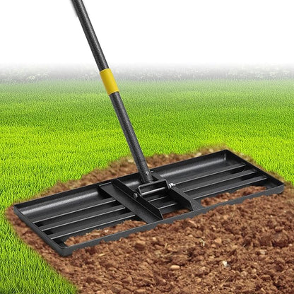 Extra Wide 30" Leveling Rake for Lawn Care - 60in Extendable Stainless Steel Handle with Ergonomic Grip | Professional Grass Leveling Tool for Golf Courses, Soccer Fields, Backyard Turf Maintenance