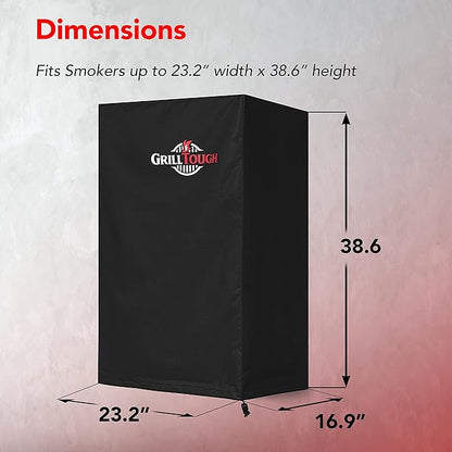 Heavy Duty Smoker Cover for Outdoor Griddle, 40 Inch – Waterproof, Weather Resistant, UV & Fade Resistant with Adjustable Straps – BBQ Cover for Flat Grill, Black