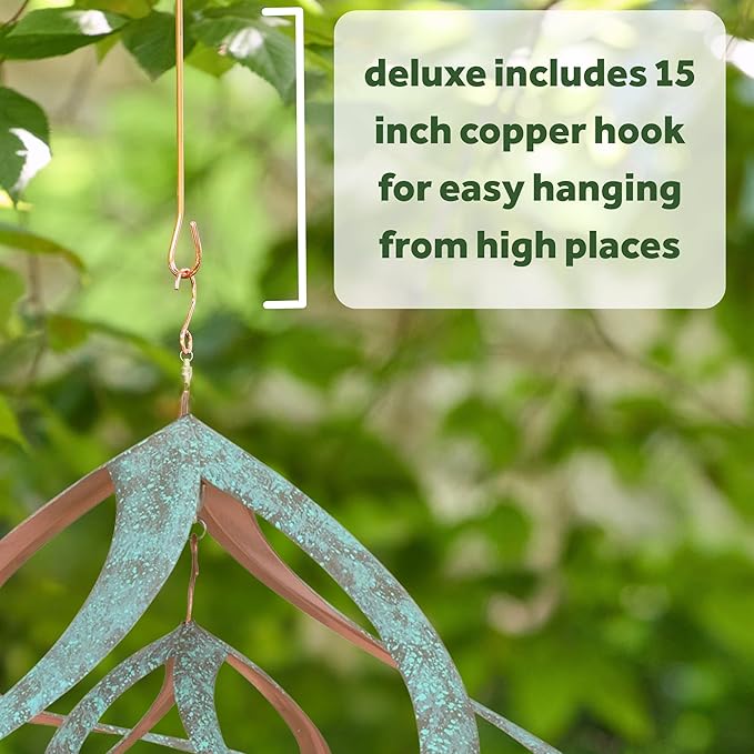 Red Carpet Studios Deluxe Double Helix Cosmix Wind Spinner, 14-Inch, Patina and Copper