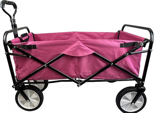 Meda 40876 | Collapsible Folding Outdoor Utility Wagon Cart (Pink)