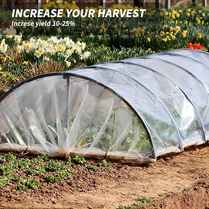 10' x 26' Greenhouse Plastic Film Sheeting Cover 6 Mil Thickness, Clear Greenhouse Cover Polyethylene Plastic UV Resistant Anti-drip, Anti-Fog for Farms, Agriculture, Garden, Farm Plastic Cover