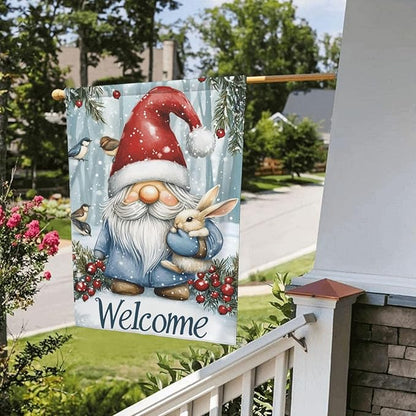 Christmas Gnome Garden Flag Vertical Double Sided Outdoor Yard Flags 12.5x18 Inch Burlap Banners Vertical Double Sided for Outdoor Decor Lawn