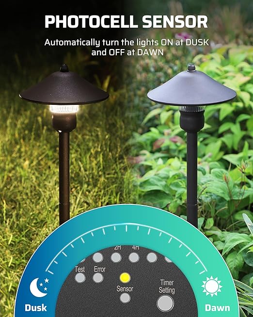 DEWENWILS 60W Low Voltage Landscape Transformer with Remote Control, 120V AC to 12V DC, Dusk to Dawn & Timer, Outdoor Low Voltage Transformer for Spotlight, Garden Light, Pathway Light, FCC Listed