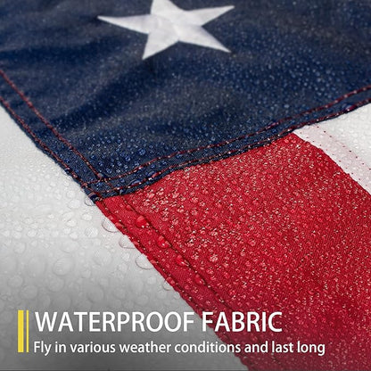 American Flag 6x10 FT Outdoor, Heavy Duty High Wind Extra Large US Flag, Embroidered Stars, 3 Brass Grommets, Oversized Indestructible Tough USA Flags Suitable for Outside