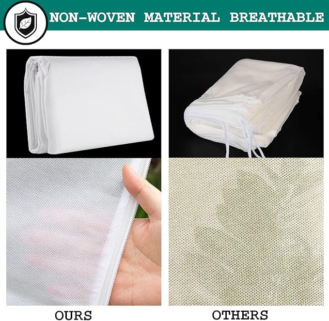 2 Pcs Tree Covers for Winter, Plant Covers Freeze Protection with Drawstring and Zipper, 2.5 oz/yd² 7.9 X 6.6 Ft, Reusable Winter Plant Protector Bag for Protect Trees Shrubs from Cold Frost