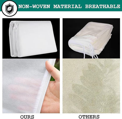 2 Pcs Tree Covers for Winter, Plant Covers Freeze Protection with Drawstring and Zipper, 2.5 oz/yd² 7.9 X 6.6 Ft, Reusable Winter Plant Protector Bag for Protect Trees Shrubs from Cold Frost