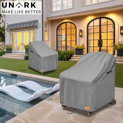 Outdoor Adirondack Chair Covers 30W x 34D x 36H Inches, Patio Furniture Covers Waterproof Heavy Duty Outdoor Swivel Chair Cover,Gery