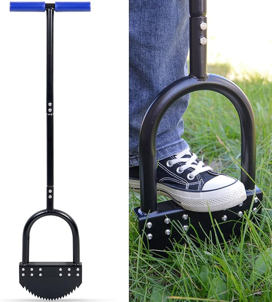 Edger Lawn Tool 41in Border Edger with Tempered Spring Steel Blade Long Rubber Handle Wide Footplate Rustproof Manganese Steel Half Moon Edger for Garden Maintenance