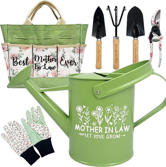 Mother in Law Gifts, Garden Kit Mother in Law Gifts from Daughter in Law Floral Gardening Tool and Durable Garden Tools Organizer Bag, Gardening Set for Women, Plant Lover Christmas Birthday Present