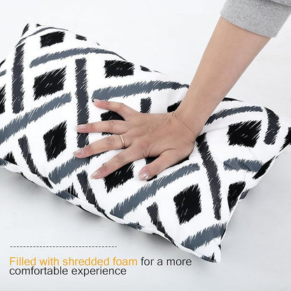 idee-home Outdoor Pillows with Inserts Included, Patio Outside Lumbar Pillows Waterproof Set of 2, 12 x 20 inch