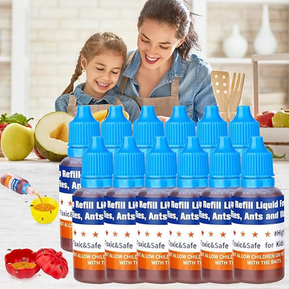 Fruit Fly Trap Refills Liquid Only, Fruit Fly Traps for Indoors,Ready-to-Use Gnats Killer Indoor Trap,Gnat Catcher for Home Kitchen (12 Pack)