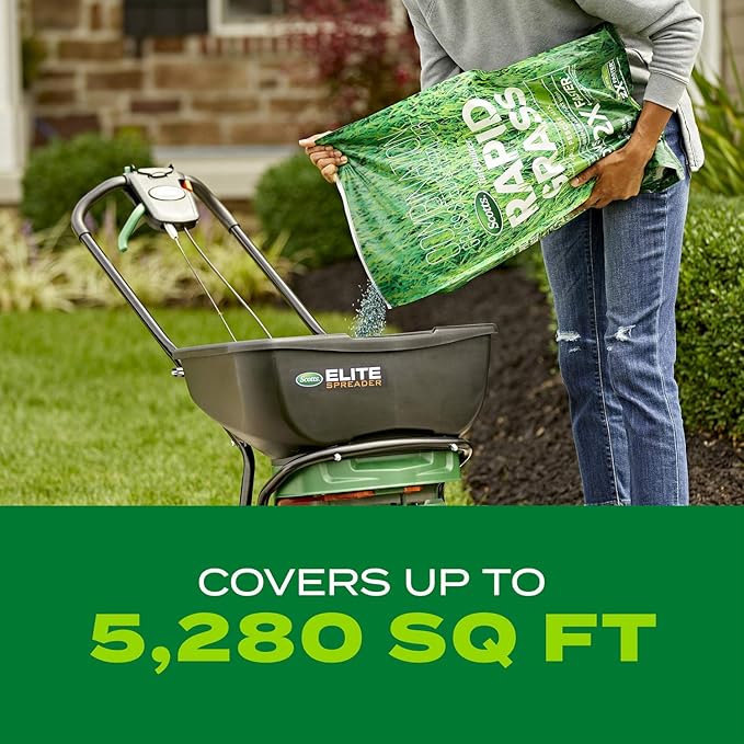 Scotts Turf Builder Rapid Grass Tall Fescue Mix, Combination Grass Seed and Fertilizer, Grows Green Grass in Just Weeks, 16 lbs.