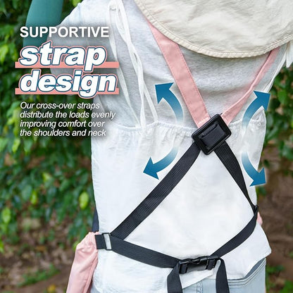 Berry&Bird Harvest Apron, Canvas Gardening Apron with Pockets and Harvesting Pouch Waterproof Harvesting Apron