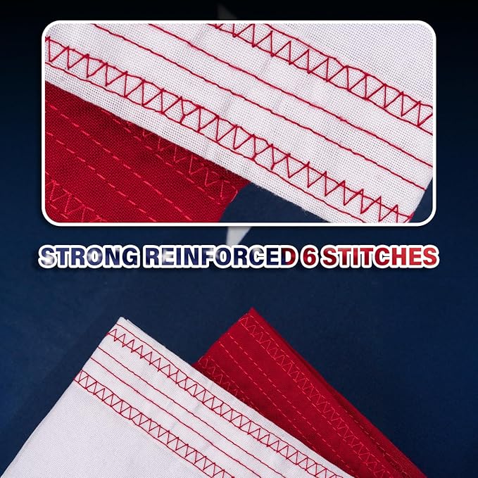 American Flag 20x38 ft TearProof Series, Heavy Duty Tough Spun Polyester USA Flags High Wind, US Flags for Outside Outdoor with Durable Embroidered Stars Sewn Stripes, 7 Brass Grommets