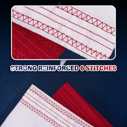 American Flag 20x38 ft TearProof Series, Heavy Duty Tough Spun Polyester USA Flags High Wind, US Flags for Outside Outdoor with Durable Embroidered Stars Sewn Stripes, 7 Brass Grommets