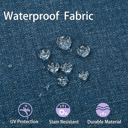 Outdoor Lumbar Pillows Water Resistant 12x20 inch,Decorative Throw Pillow Set of 2 with Insert,Hidden Zipper Headrests for Patio Furniture Sofa Couch Chair(Denim Blue)