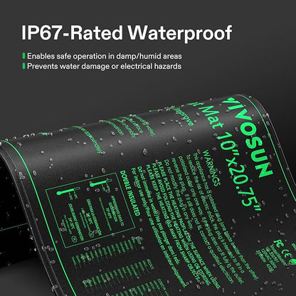 VIVOSUN 4-Pack 10" x 20.75" Durable Waterproof Seedling Heat Mat, UL & MET-Certified Warm Hydroponic Heating Pad for Germination, Indoor Gardening, Greenhouse