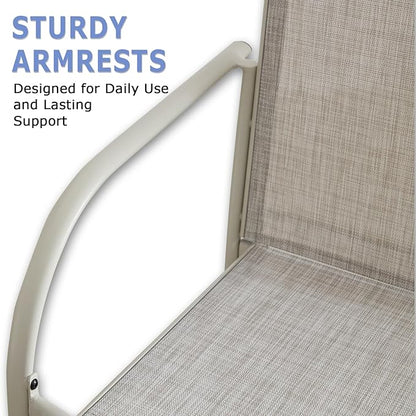 Patio Chairs Set of 6, Outdoor Dining Chairs with Breathable Textilene Fabric, Stackable Patio Chairs for Lawn, Garden, Backyard, Poolside, Grey