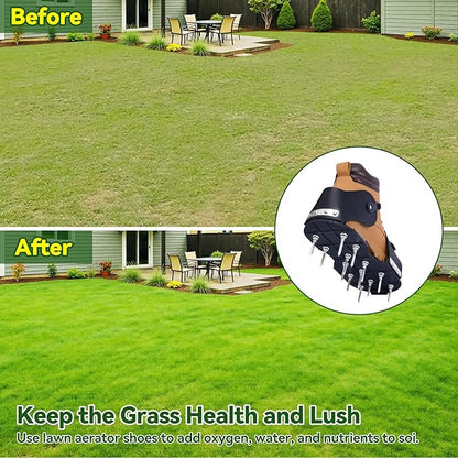 HFH Lawn Aerator Shoes for Grass，Aeration Shoes for Lawn，Spike Shoes for Lawn Aerating (Buckle)