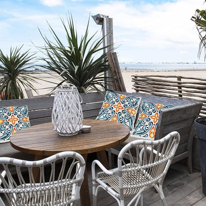 Outdoor Throw Pillows Waterproof Set of 2 Patio Pillows 18×18 Inch Decorative Pillows for Bed, Couch, Sofa and Patio Furniture